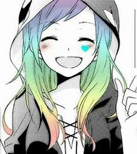 Image result for Rainbow Hair Chibi Anime Girl