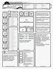 Image result for Dnd Charisma Sheet