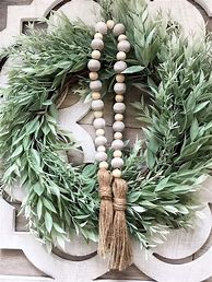 Image result for Farmhouse Wooden Beads Decor