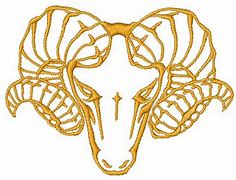 Image result for Ram Horns Machine Embroidery Design