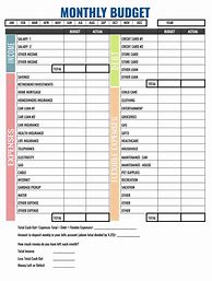 Image result for Simple Monthly Expense Sheet
