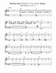 Image result for Gravity Falls Piano Sheet Easy with Letters