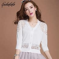 Image result for three quarter sleeve cotton cardigans for women