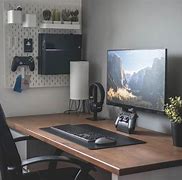 Image result for Minimalist Black and White Desk Setup Monitor Riser and Laptop Stand