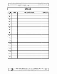 Image result for Word Document Index Template
