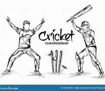 Image result for Drawing of Cricket Players