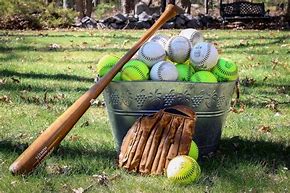 Image result for Softball Bat and Ball