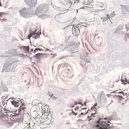 Image result for Gray and White Floral Wallpaper