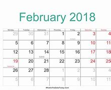 Image result for February 2018 Calendar