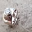Image result for Wide Band Silver Ring with Diamond Cluster