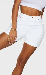 Image result for High Waist White Jean Shorts