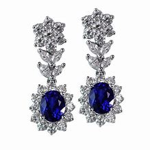 Image result for Diamond with Saphire Earings
