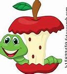 Image result for Apple Worm Cartoon
