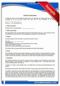 Image result for IRS Articles of Association Template