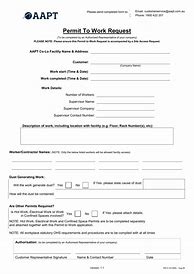 Image result for Work Permit Request Form