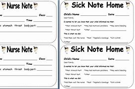 Image result for Sick Note for Child
