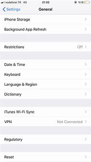 Image result for iPhone Settings General Profile