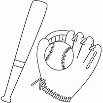 Image result for Baseball and Bat Coloring Page