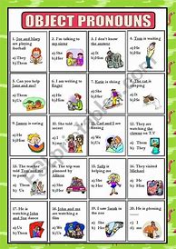Image result for Personal and Objective Pronouns Worksheet