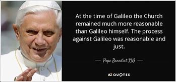 Image result for Pope Benedict XVI Galileo