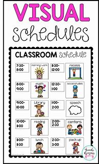 Image result for Classroom Daily Schedule Cards