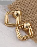 Image result for Gold Square Earrings