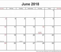 Image result for June 2018 Calendar Printable Template