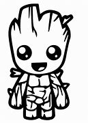 Image result for Baby Groot Smiling Line Art
