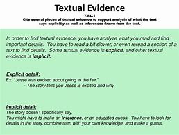 Image result for Text Evidence Examples