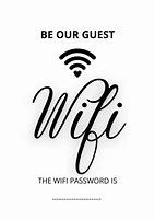 Image result for Wi-Fi Password Sign Hotel