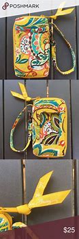 Image result for Vera Bradley Yellow Leather Wristlet Wallet