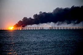 Image result for Kerch Bridge On Fire