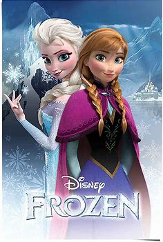 Poster Disney´s die Eiskönigin Anna & Elsa - Papier 61 x 91.5 cm Blau Kinderzimmer Film und Fernsehen : Amazon.de: Sonstiges