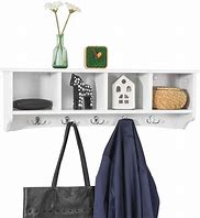 Image result for White Wall Coat Rack with Shelf