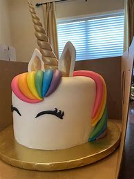 Image result for Fondant Unicorn Cake Rainbow