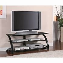 Image result for Home Elegance Glass Black TV Stand