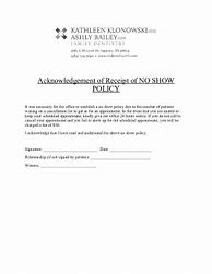 Image result for No Show Policy Form