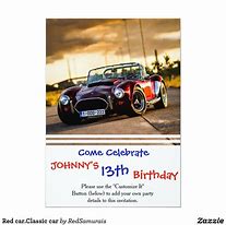 Image result for Classic Car Birthday Invitations