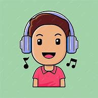 Image result for Listening to Music Cute Cartoon