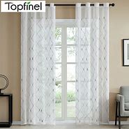 Image result for Curtains Sheer Print White