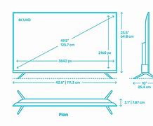 Image result for Vizio 50 Inch Smart TV Dimensions