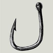 Image result for Outline Drawing of a Fish Hook