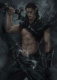 Image result for Male Dark Elf Warrior Statue