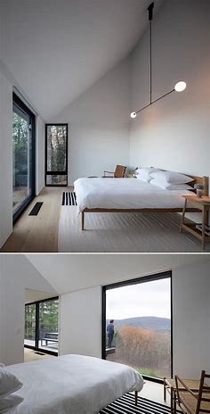 This Modern House In Connecticut Is Completely Surrounded By Trees | Master bedroom inspiration, Modern house, Master bedroom minimalist