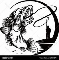 Image result for Bass Fishing Silhouette Clip Art
