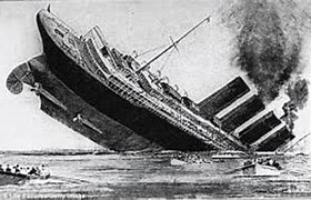 Image result for World War 1 Lusitania Sinking