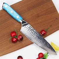 Image result for Damascus Blade Turquoise Handle Chef Knife