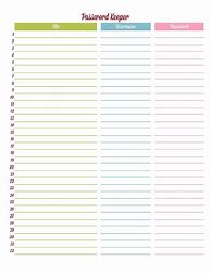 Image result for Password Tracker Printable