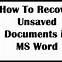 Image result for Find Unsaved Document