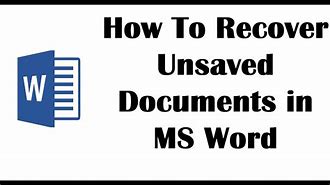 Image result for Recover Unsaved Publisher